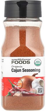 California Gold Nutrition, Foods, Organic Cajun Seasoning, Bio-Cajun-Gewürz, 130 g (4,59 oz.)