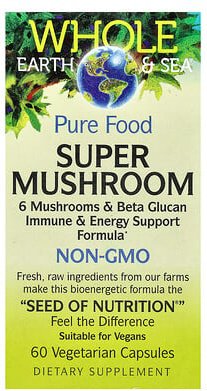 Natural Factors, Whole Earth & Sea®, Super Mushroom, Superpilz, 60 pflanzliche Kapseln