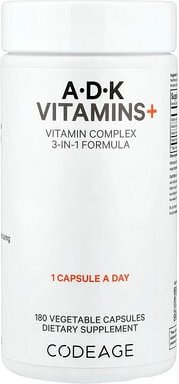 Thumbnail - Codeage, A, D, K Vitamins+, Vitamine A, D, K, 180 pflanzliche Kapseln