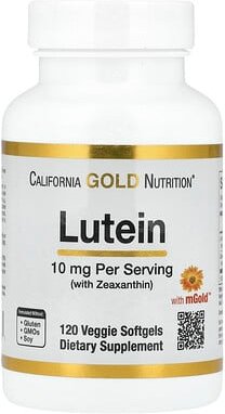 Thumbnail - California Gold Nutrition, Lutein with Zeaxanthin from Marigold Extract, Lutein mit Zeaxanthin aus Ringelblumenextrakt, ...