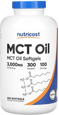 Thumbnail - Nutricost, MCT Oil, MCT-Öl, 300 Weichkapseln (1.000 mg pro Weichkapsel)