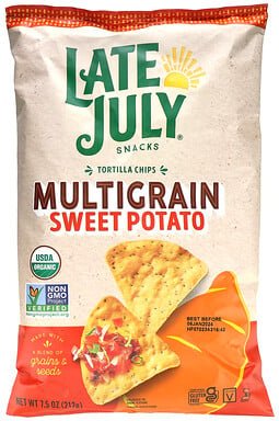 Late July, Mehrkorn-Tortilla-Chips, Süßkartoffel, 212 g (7,5 oz.)