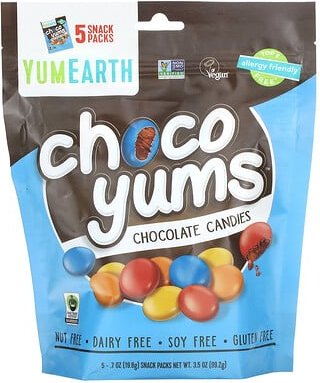 YumEarth, Choco Yums, Pralinen, 5 Snack-Packs, je 19,8 g (0,7 oz.)