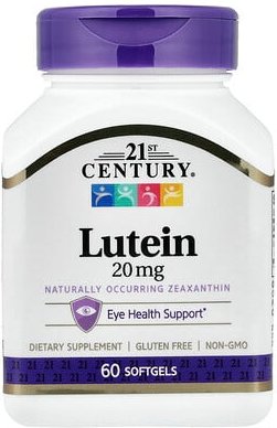 21st Century, Lutein, 20 mg, 60 Weichkapseln