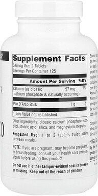 Source Naturals, Pau D'Arco, 500 mg, 250 Tabletten