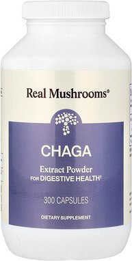 Real Mushrooms, Chaga, Pilzextraktpulver, 300 Kapseln