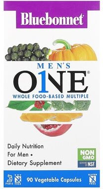 Bluebonnet Nutrition, Men‘s ONE, Multivitamine auf Vollwertkostbasis, 90 pflanzliche Kapseln