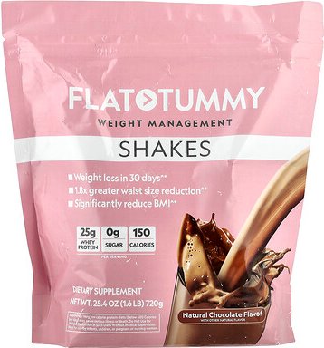 Flat Tummy, Shakes, natürliche Schokolade, 720 g (1,6 lb.)