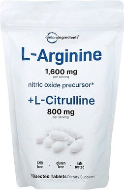Micro Ingredients, L Arginine + L-Citrulline, L-Arginin + L-Citrullin, 240 halbierte Tabletten