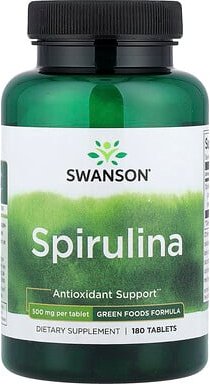 Swanson, Spirulina, 500 mg, 180 Tabletten