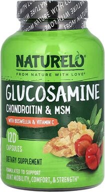 Thumbnail - NATURELO, Glucosamine Chondroitin & MSM With Boswellia & Vitamin C, Glucosamin, Chondroitin und MSM mit Weihrauch und Vi...