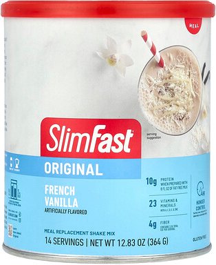 SlimFast, Original, Meal Replacement Shake Mix, Mahlzeitenersatz-Shake-Mischung, Französische Vanille, 364 g (12,83 oz.)