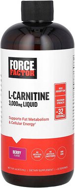 Force Factor, L-Carnitine Liquid, flüssiges L-Carnitin, Beere, 3.000 mg, 473 ml (16 fl. oz.)