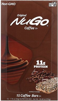 NuGo Nutrition, Coffee Nutrition Riegel, 15 Riegel je 50 g (1,76 oz.)