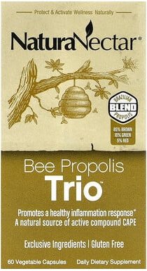 NaturaNectar, Bee Propolis Trio™, Bee Propolis Trio™, 60 pflanzliche Kapseln