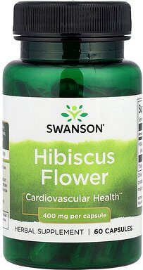Swanson, Hibiskusblüte, 400 mg, 60 Kapseln