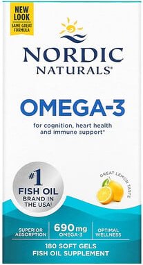 Nordic Naturals, Omega-3, Omega-3-Fischöl, Zitrone, 180 Weichkapseln (345 mg pro Weichkapsel)