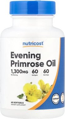 Nutricost, Nachtkerzenöl, 1.300 mg, 60 Weichkapseln