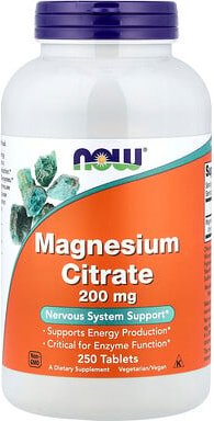 NOW Foods, Magnesiumcitrat, 250 Tabletten (200 mg pro Tablette)