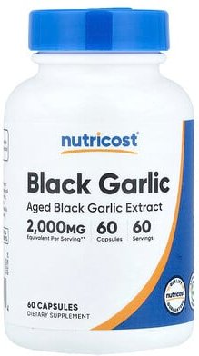 Nutricost, Black Garlic, schwarzer Knoblauch, 2.000 mg, 60 Kapseln