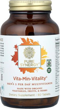 Thumbnail - Pure Synergy, Vita-Min-Vitality®, zweimal tägliches Multivitamin für Männer, 60 Tabletten