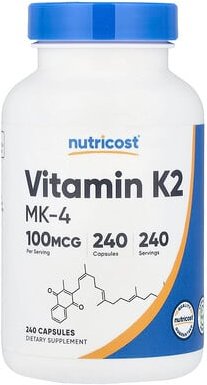 Nutricost, Vitamin K2 MK-4, 100 mcg, 240 Kapseln