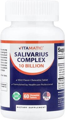 Vitamatic, Salivarius Complex, Salivarius-Komplex, 10 Milliarden, 60 Kautabletten