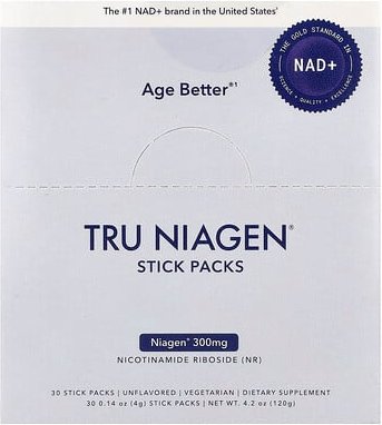 Tru Niagen, NAD+, Nicotinamide-Ribosid, geschmacksneutral, 30 Sticks je 4 g (0,14 oz.)