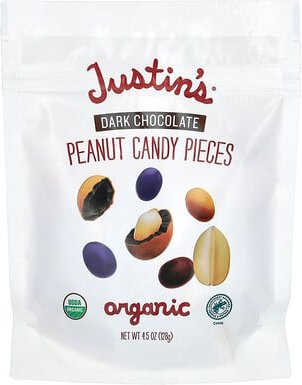 Thumbnail - Justin's Nut Butter, Organic Peanut Candy Stücke, Bio-Erdnuss-Süßigkeitsstücke, dunkle Schokolade, 128 g (4,5 oz.)