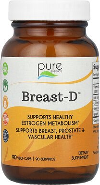 Pure Essence, Breast-D, Unterstützt die Gesundheit von Brust, Prostata und Gefäßen, 90 vegetarische Kapseln