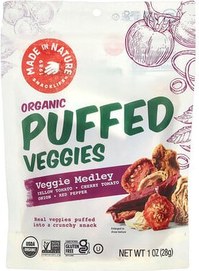 Made in Nature, Organic Puffed Veggies, Bio-Puffgemüse, Veggie Medley, 28 g (1 oz.)