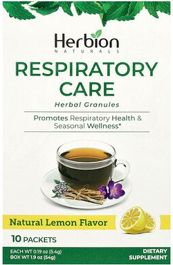 Herbion Naturals, Respiratory Care, Herbal Granules, Kräutergranulat, natürlicher Zitronengeschmack, 10 Päckchen, je 5,4...
