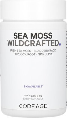 Codeage, Sea Moss, wild gesammelter Knorpeltang, 120 Kapseln
