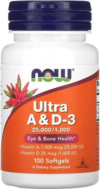 NOW Foods, Ultra A und D3, 100 Weichkapseln