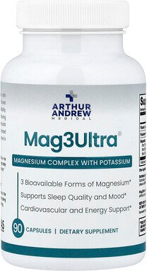 Arthur Andrew Medical, Mag3Ultra®, Magnesium-Komplex mit Kalium, 90 Kapseln