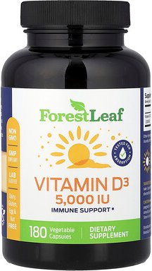 Thumbnail - Forest Leaf, Vitamin D3, 5.000 IU, 180 pflanzliche Kapseln