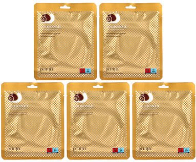 Petitfee, Gold & Snail Hydrogel Beauty Mask Pack, Beauty-Hydrogel-Masken, 5 Tuchmasken, je 30 g (1,05 oz.).