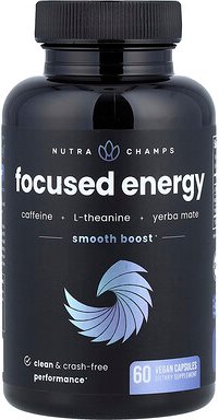 NutraChamps, Focused Energy, konzentrierte Energie, 60 vegane Kapseln