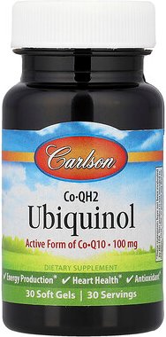 Carlson, CoQH2 Ubiquinol, CoQH2 Ubichinol, 100 mg, 30 Weichkapseln