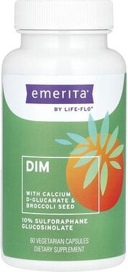 Emerita, DIM with Calcium D-Glucarate and Brocoli Seed, DIM mit Calcium-D-Glucarat und Brokkolisamen, 60 pflanzliche Kap...