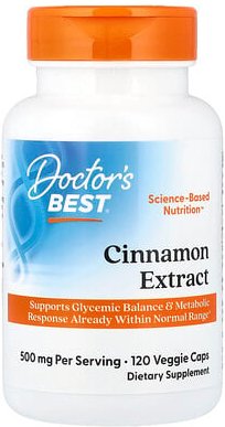 Doctor's Best, Cinnamon Extract, Zimtextrakt, 120 pflanzliche Kapseln (250 mg pro Kapsel)