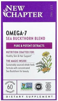 New Chapter, Omega-7 Sea Buckthorn Blend, Omega-7-Sanddornmischung, 60 pflanzliche Kapseln