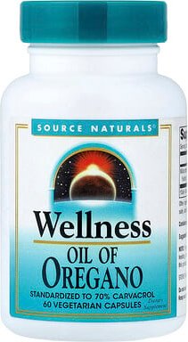 Source Naturals, Wellness, Oil of Oregano, Öl von Oregano, 45 mg, 60 pflanzliche Kapseln
