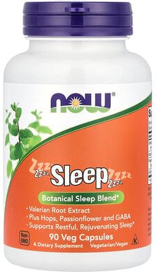 NOW Foods, Sleep, Botanical Sleep Blend, botanische Mischung für besseren Schlaf, 90 pflanzliche Kapseln