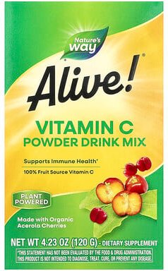 Thumbnail - Nature's Way, Alive!, Fruit Source Vitamin C, aus Früchten gewonnenes Vitamin C, 120 g (4,23 oz.)