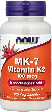 NOW Foods, MK-7 Vitamin K-2, 100 mcg, 120 vegetarische Kapseln