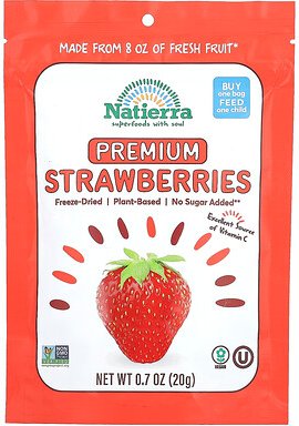 Natierra, Gefriergetrocknete Premium-Erdbeeren, 20 g (0,7 oz.)