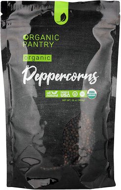The Spice Lab, Organic Pantry, Organic Peppercorns, Bio-Pfefferkörner, ganz, 453 g (16 oz.)
