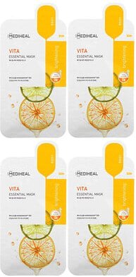 MEDIHEAL, Vita, Essential Beauty Mask, 4 Tücher, je 24 ml (0,81 fl. oz.)
