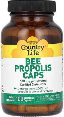 Country Life, Bee Propolis Caps, Bienenpropolis-Kapseln, 100 pflanzliche Kapseln